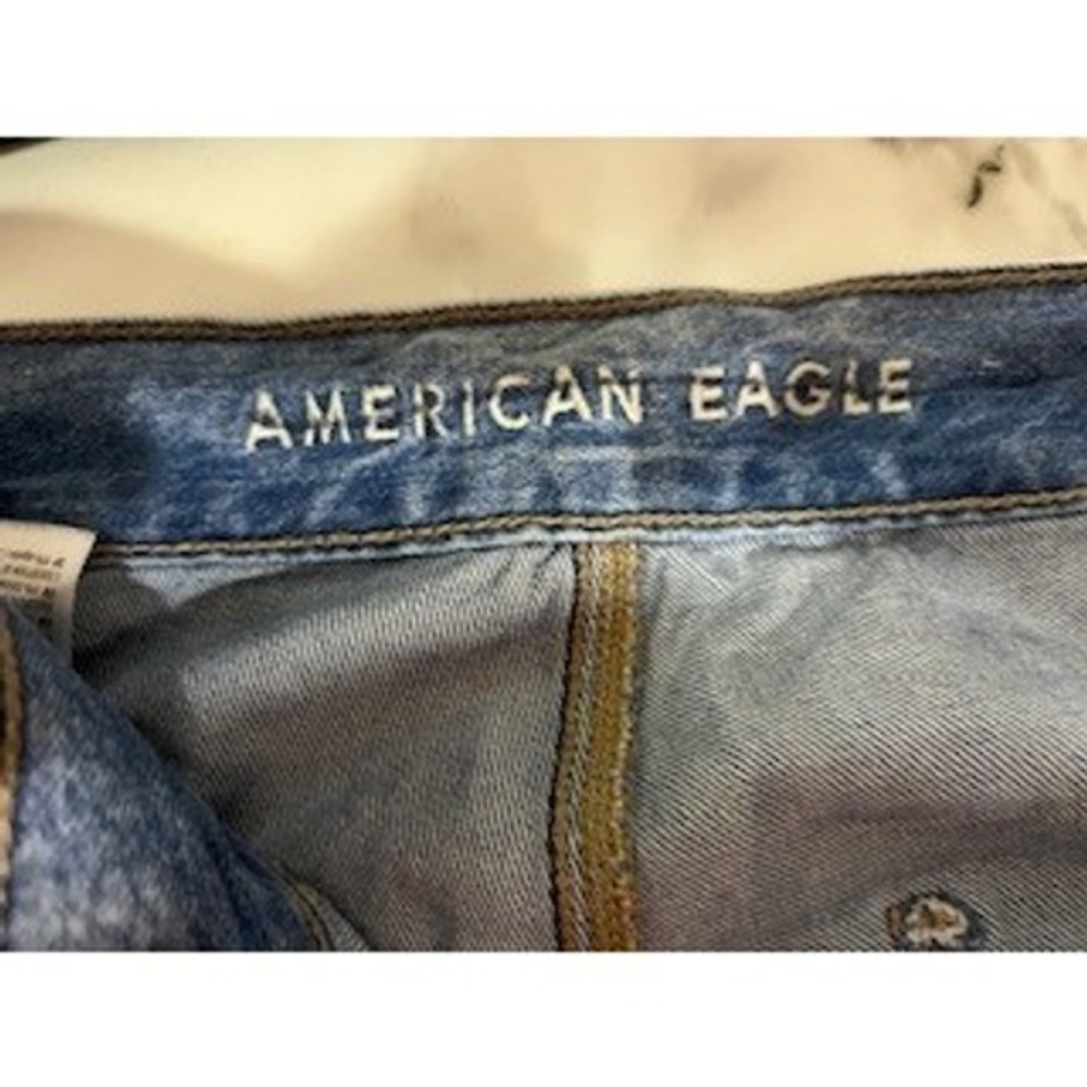 American Eagle Womens Cargo‎ Jeans Acid Light Wash Jogger Style Y2K Size 2 - Picture 7 of 8